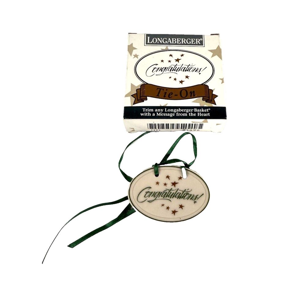 Longaberger Congratulations Oval Tie-On 31496